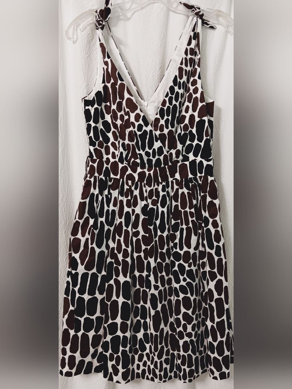 Trina Turk Womens Sleeveless Dress Fit & Flare Shoulder Tie Animal Print - Sz. 2